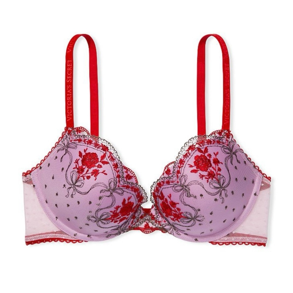 2022 Victoria's Secret Rosebud Dot Push Up Bra Bra 38D NWT